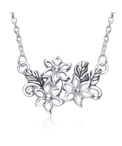 Blooming Floral Silver Necklace SPE-3541